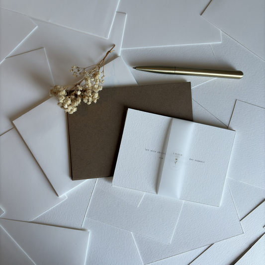 Cartes de correspondance — lot de 8 cartes & enveloppes