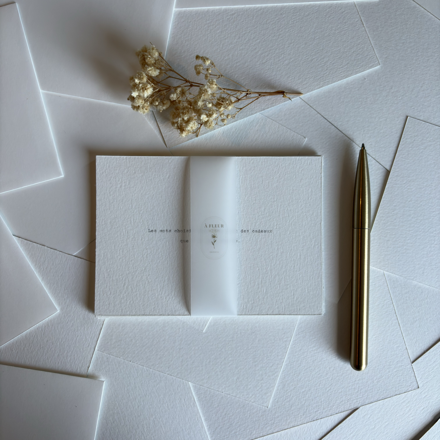 Cartes de correspondance — lot de 8 cartes & enveloppes