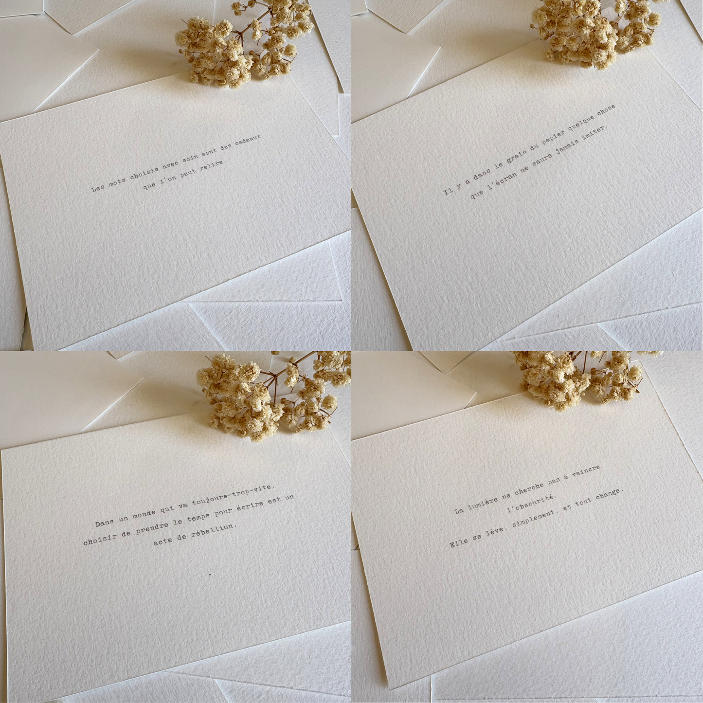 Cartes de correspondance — lot de 8 cartes & enveloppes