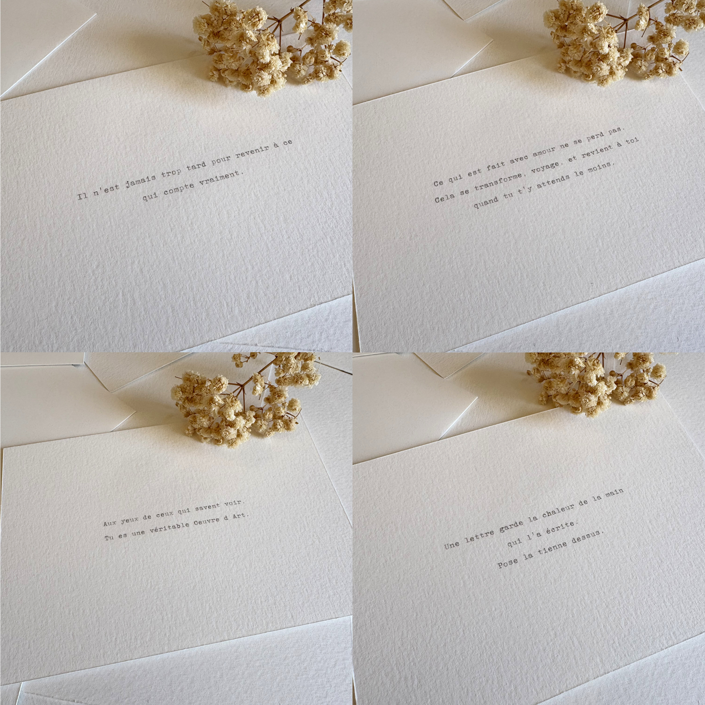 Cartes de correspondance — lot de 8 cartes & enveloppes