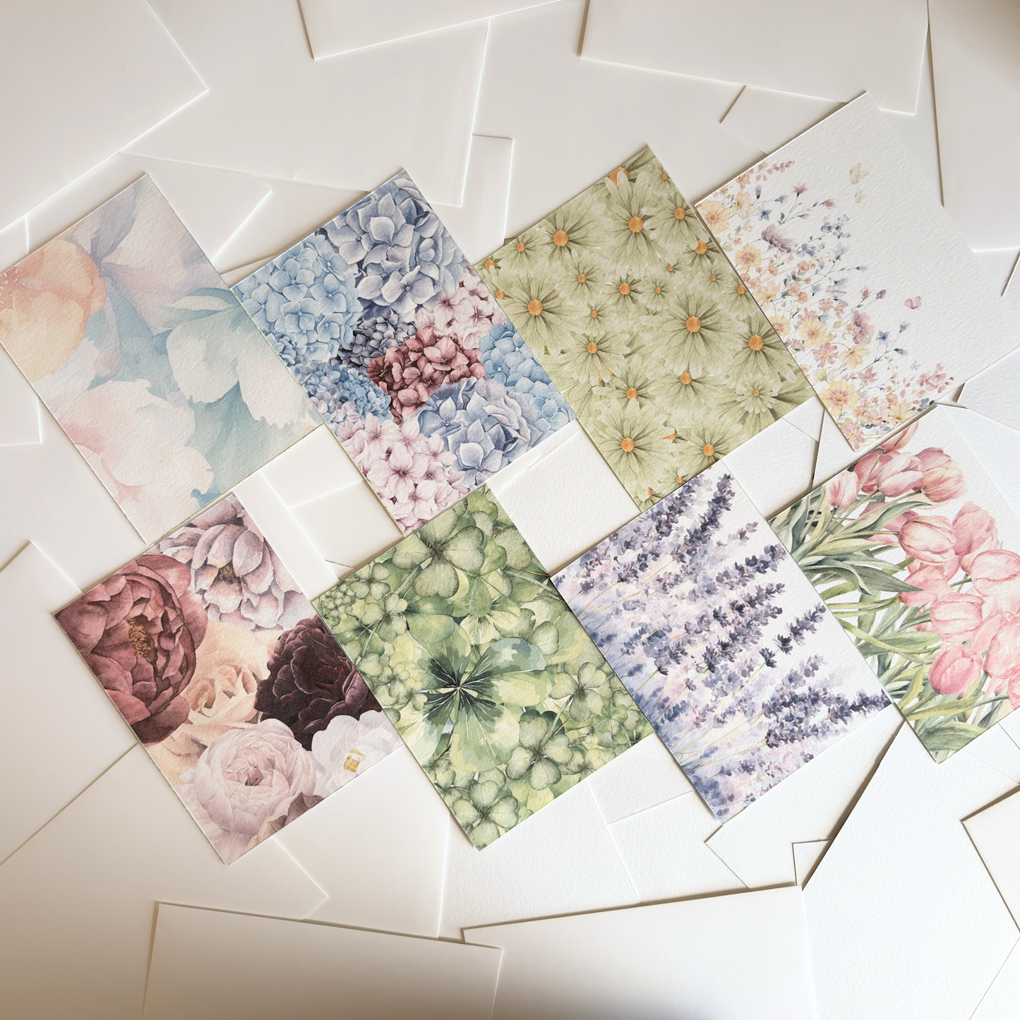 Cartes de correspondance — lot de 8 cartes & enveloppes